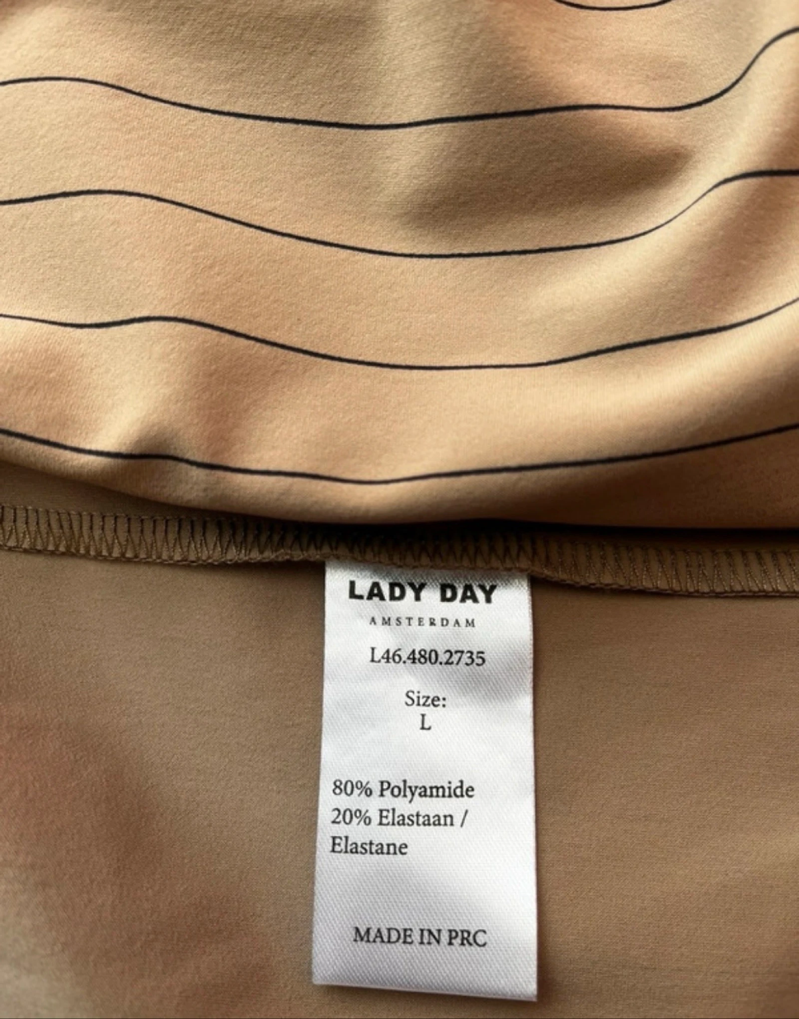 🌺 𝒎𝒛 |Lady Day |camel jasje  met blauwe krijtstreep | maat L | zgan – photo 4